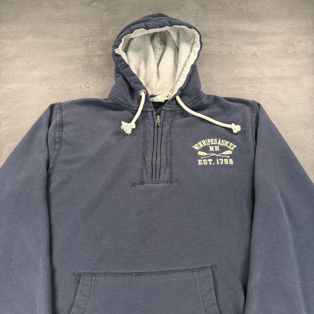 Blue 84 Navy and Light Gray Half-Zip Hooded Sweatshirt